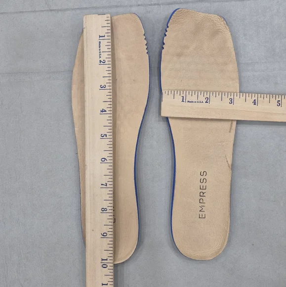 Empress ballet flats women's 40 US 9 black soft leather square toe elastic strap - Picture 11 of 11